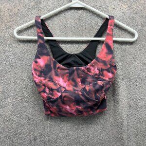 Lululemon Sport Bra Womens 2 Red Geometric Black Ultralu Support Like Nothing